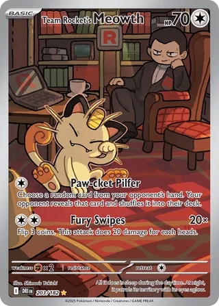 Team Rocket's Meowth (Destined Rivals 203/182)